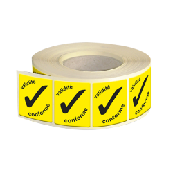 Etiquette adhésive autocollante - Etiquettes industries papier fluo jaune