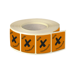 Etiquette adhésive autocollante - Etiquettes industries papier fluo orange
